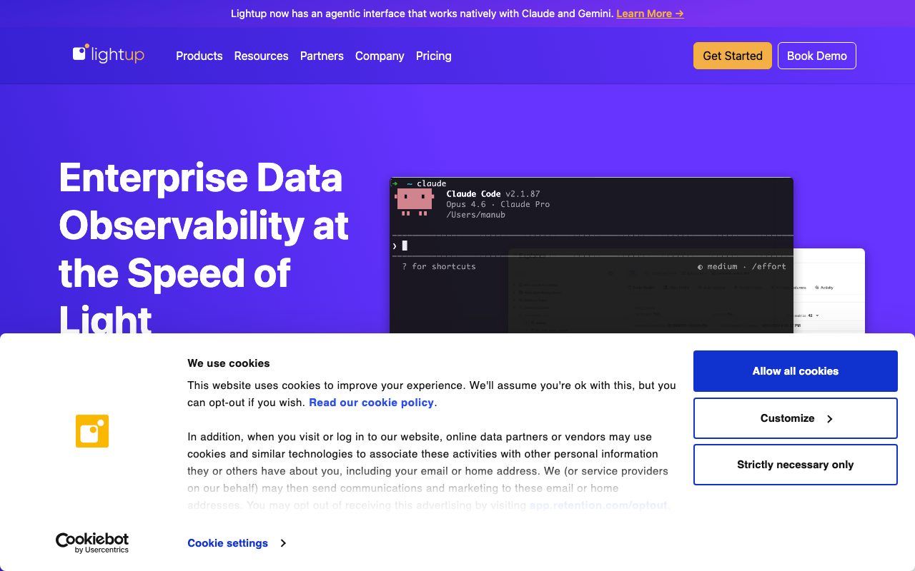 Lightup Data website