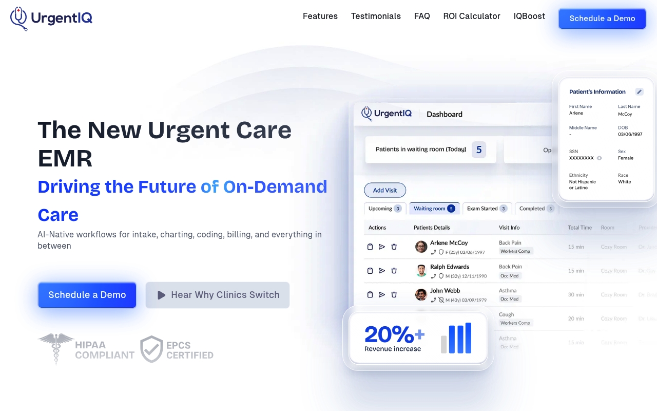 UrgentIQ website