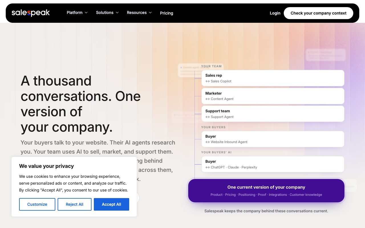 Salespeak website