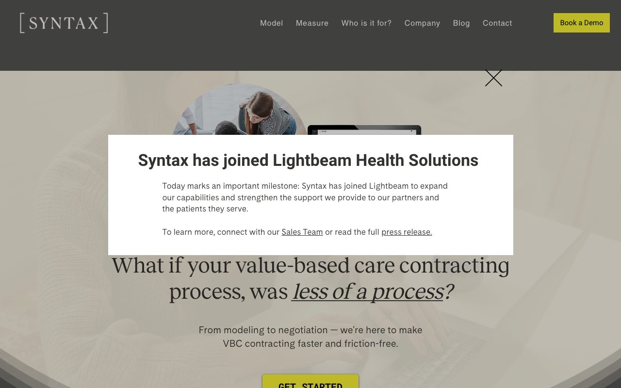 Syntax Health website