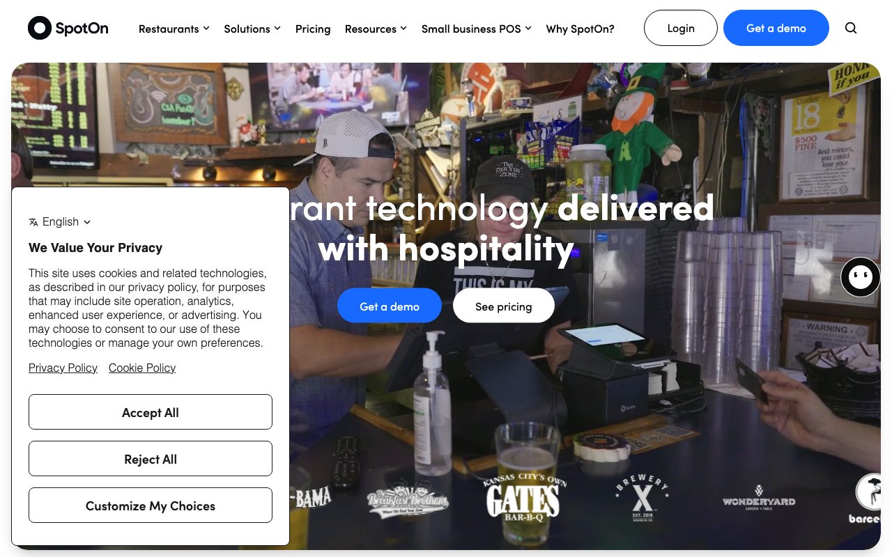 SpotOn website