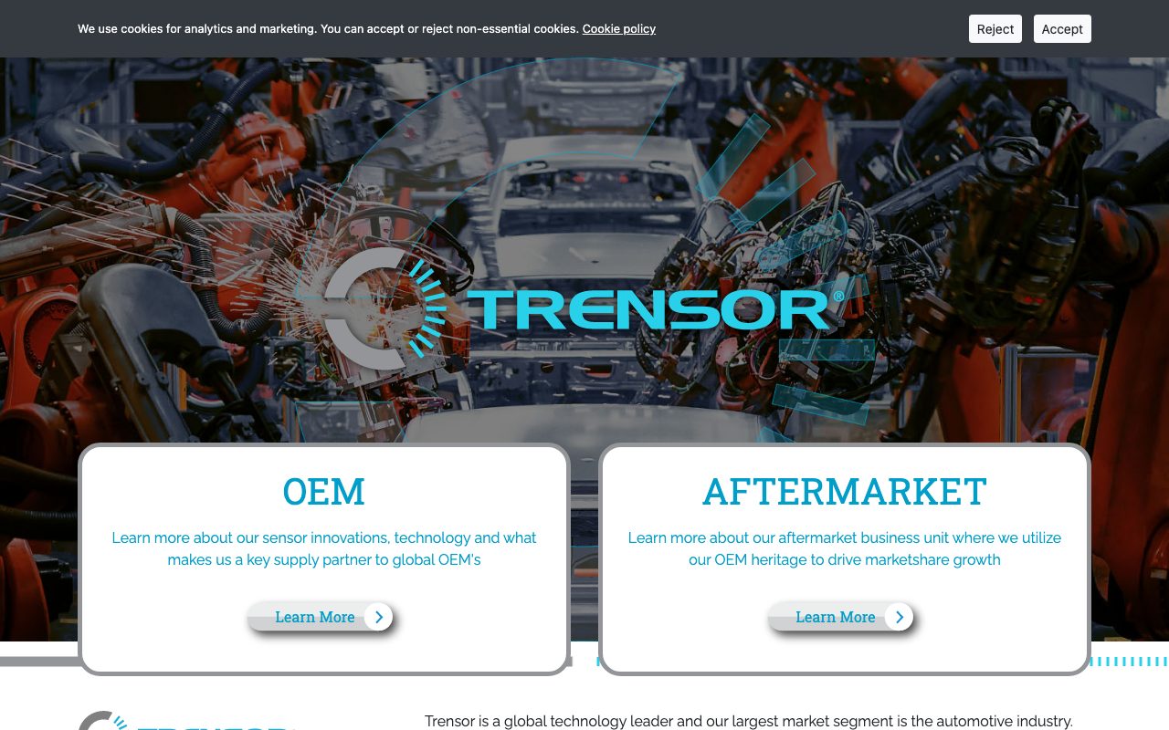 Trensor website