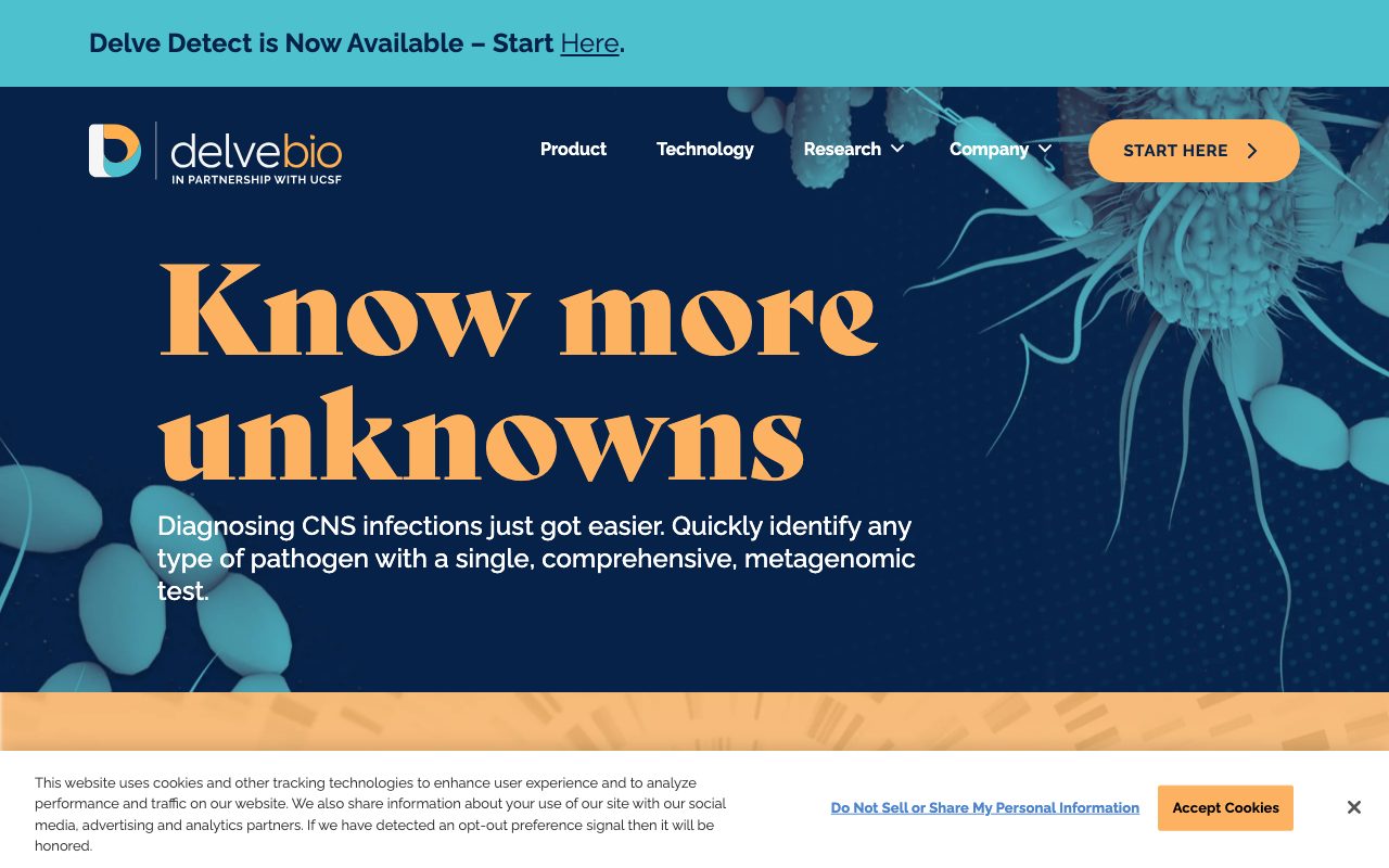 Delve Bio website