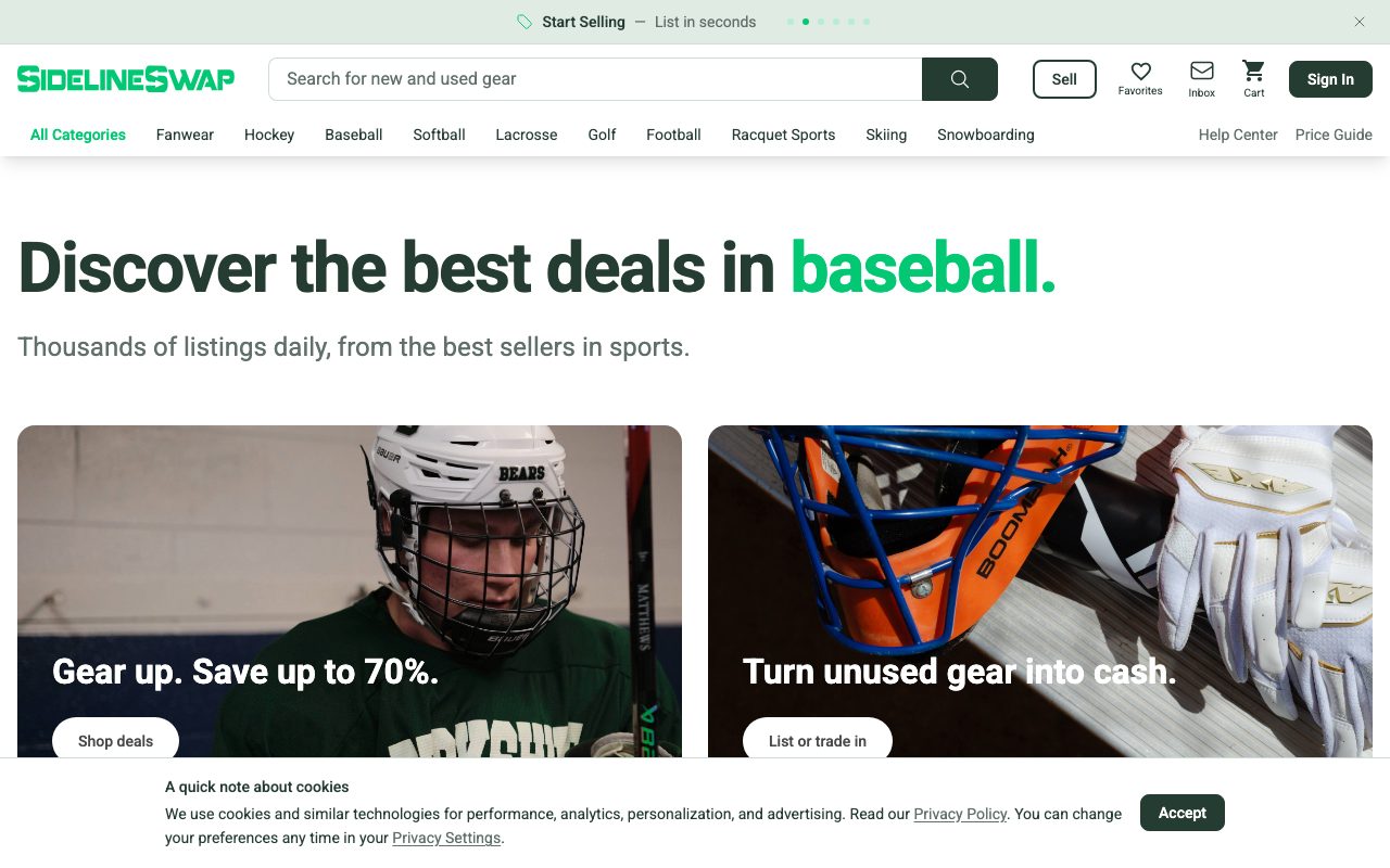 SidelineSwap website
