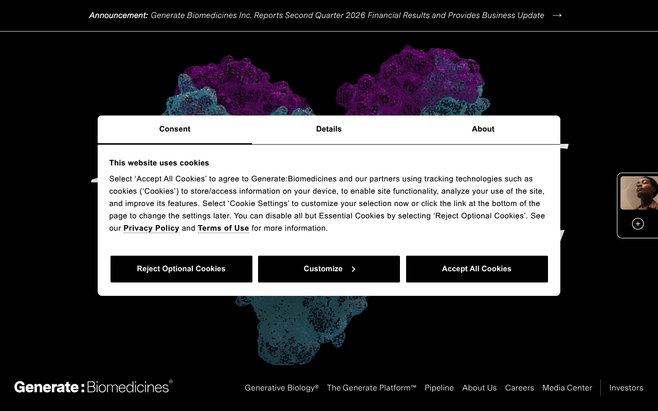 Generate Biomedicines website