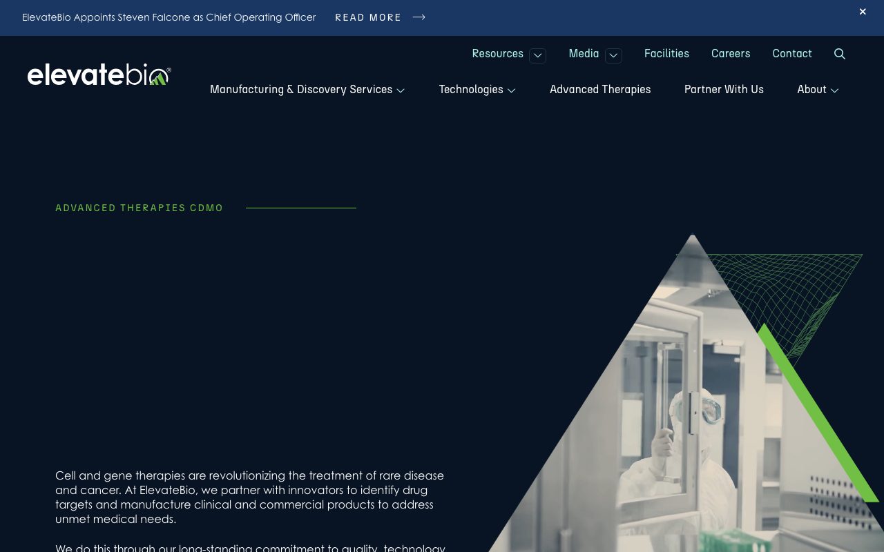 ElevateBio website