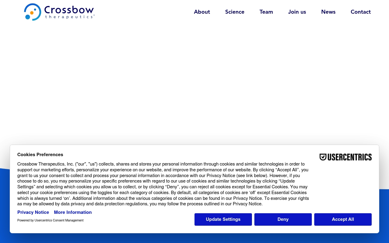 Crossbow Therapeutics website