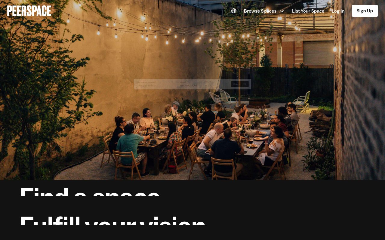 Peerspace website