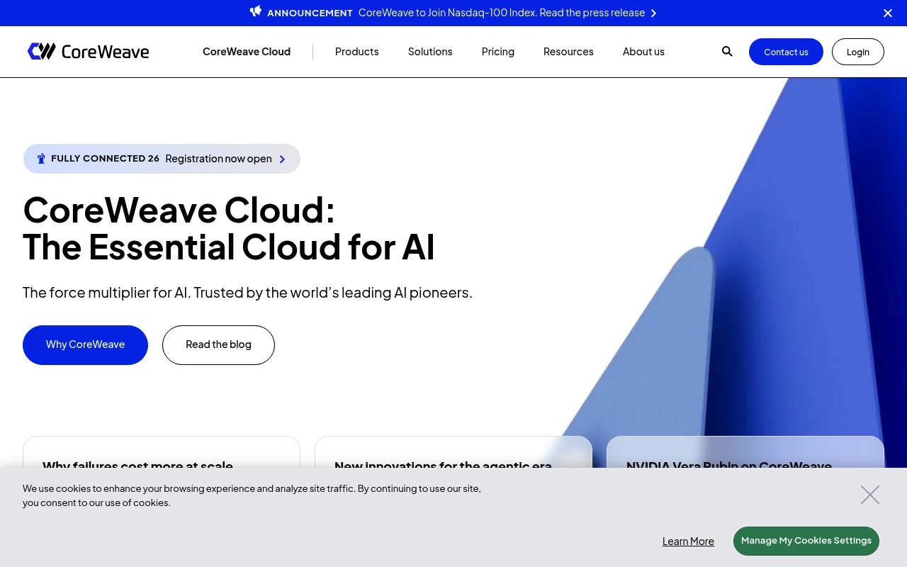 CoreWeave website