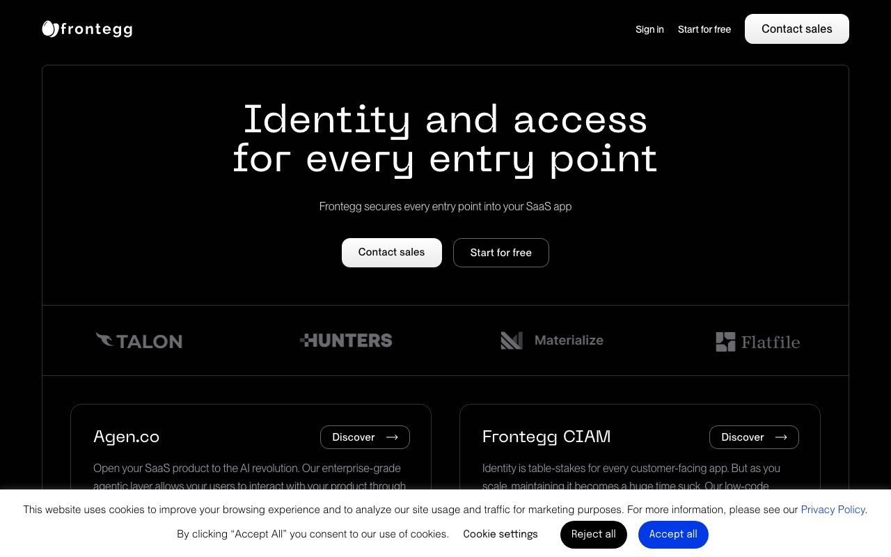 Frontegg website