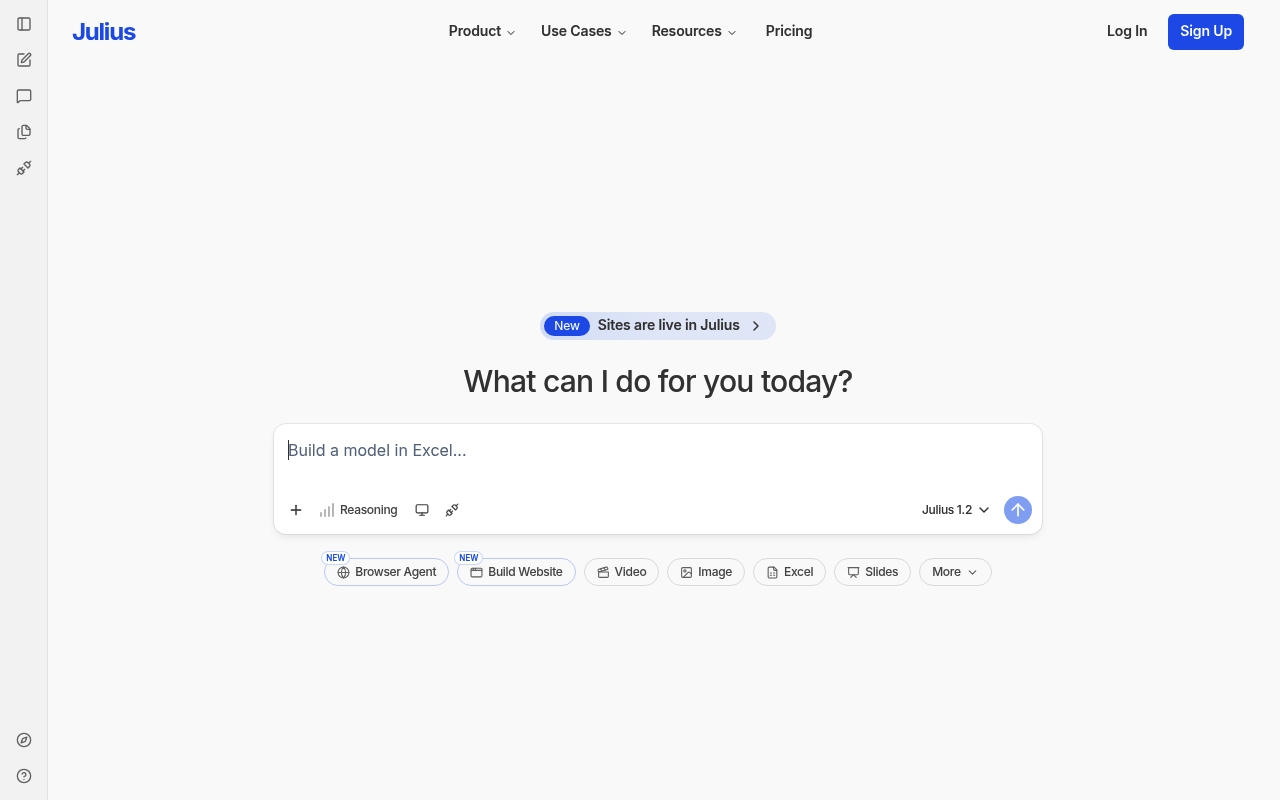 Julius AI website