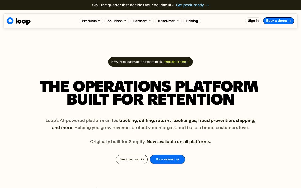 Loop Returns website