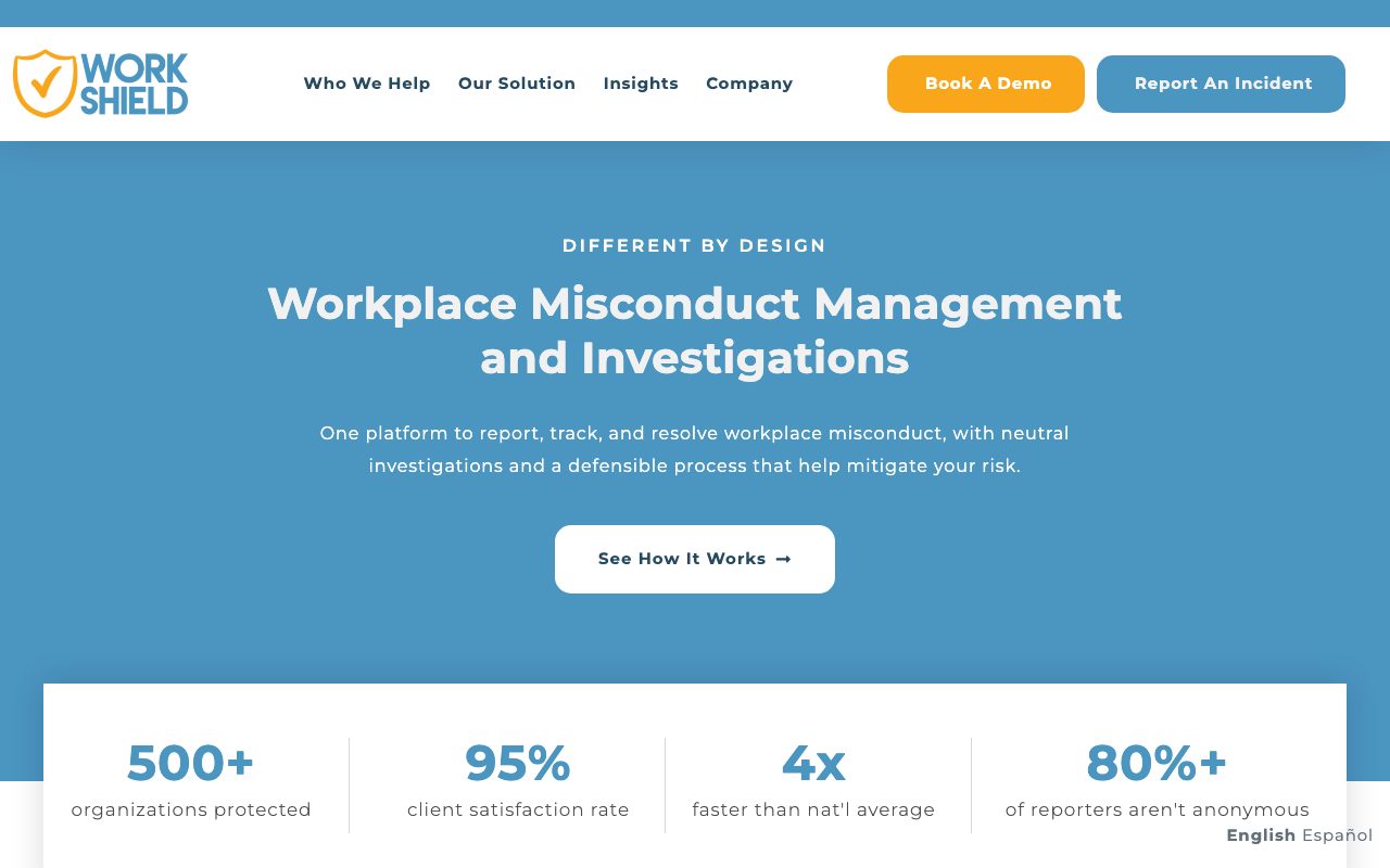 Work Shield website