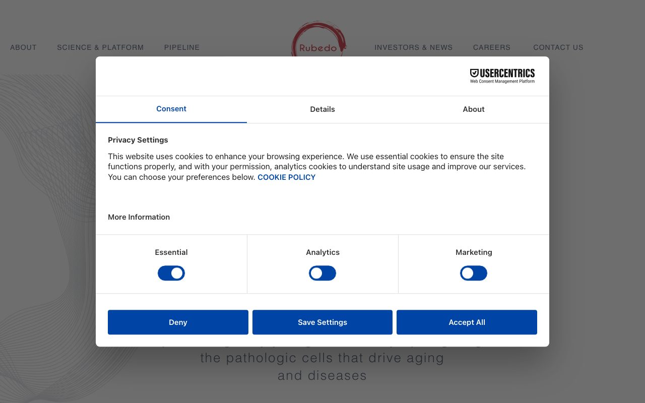 Rubedo Life Sciences website