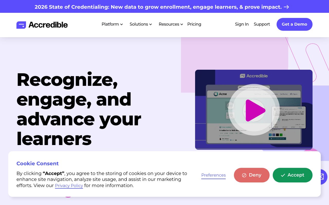 Accredible website