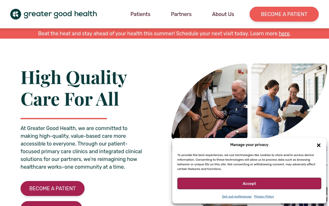 Greater Good Health website
