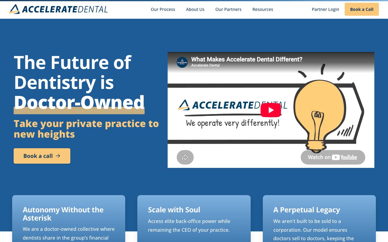 Accelerate Dental Holdings website
