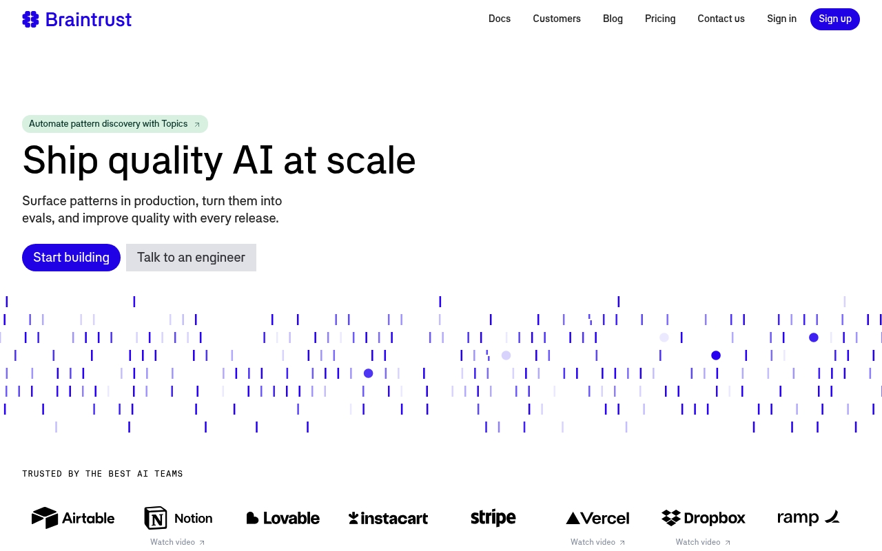 Braintrust Data website