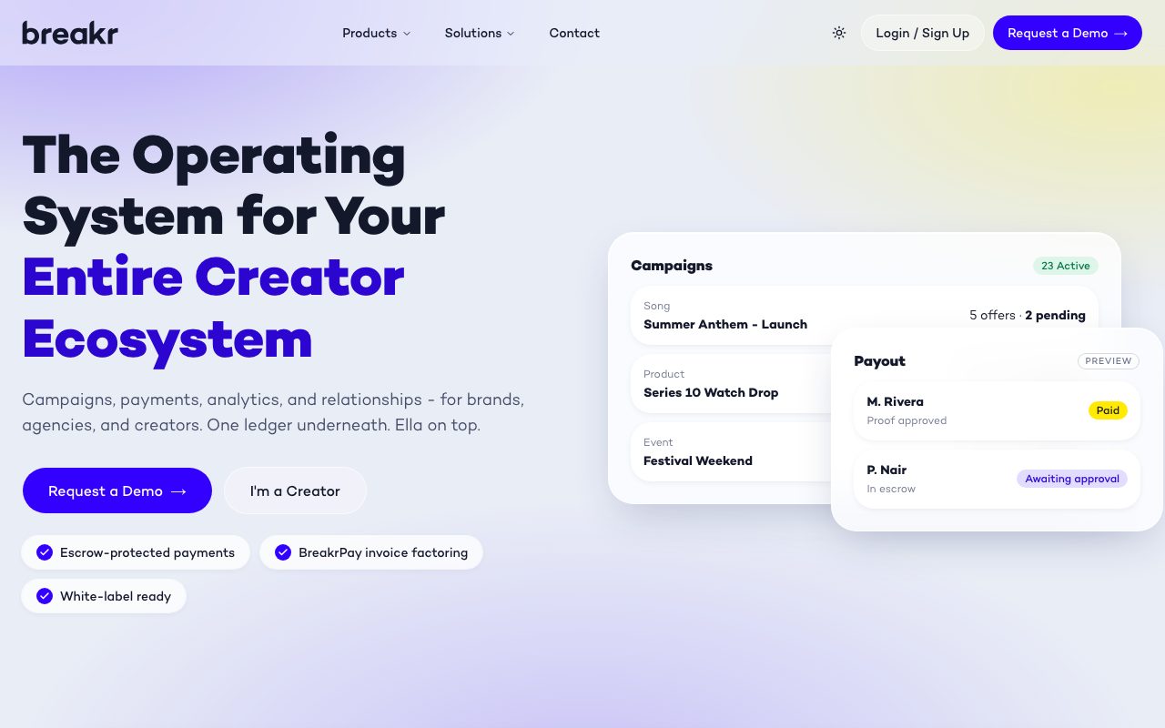 Breakr website