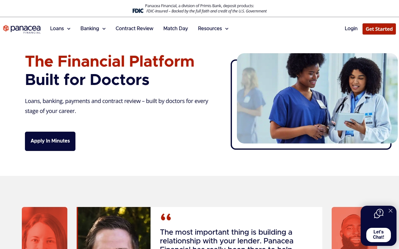 Panacea Financial website