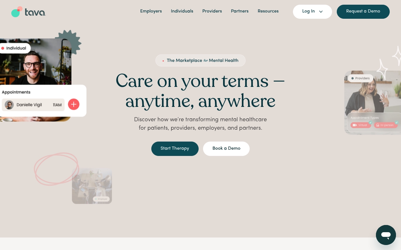 Tava Health website