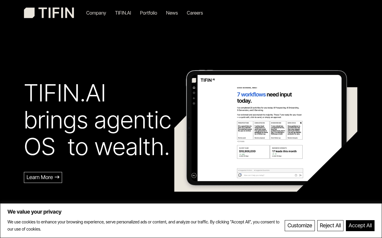 TIFIN Give website