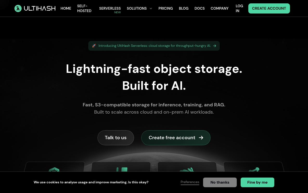 UltiHash website