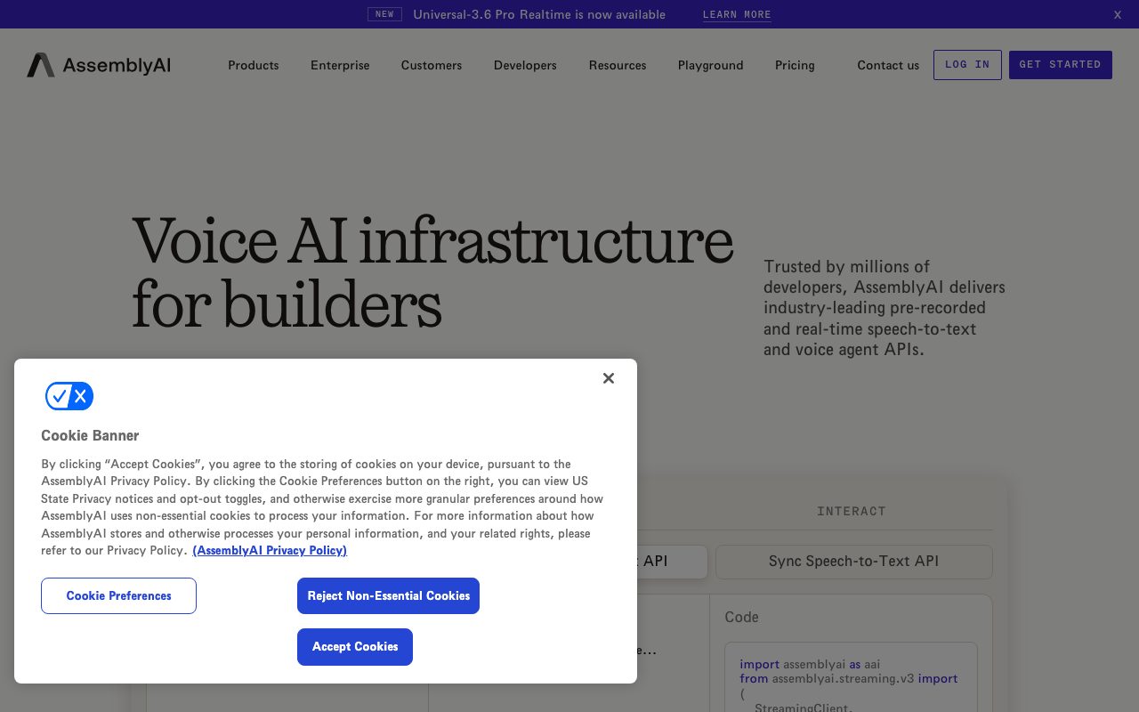 AssemblyAI website