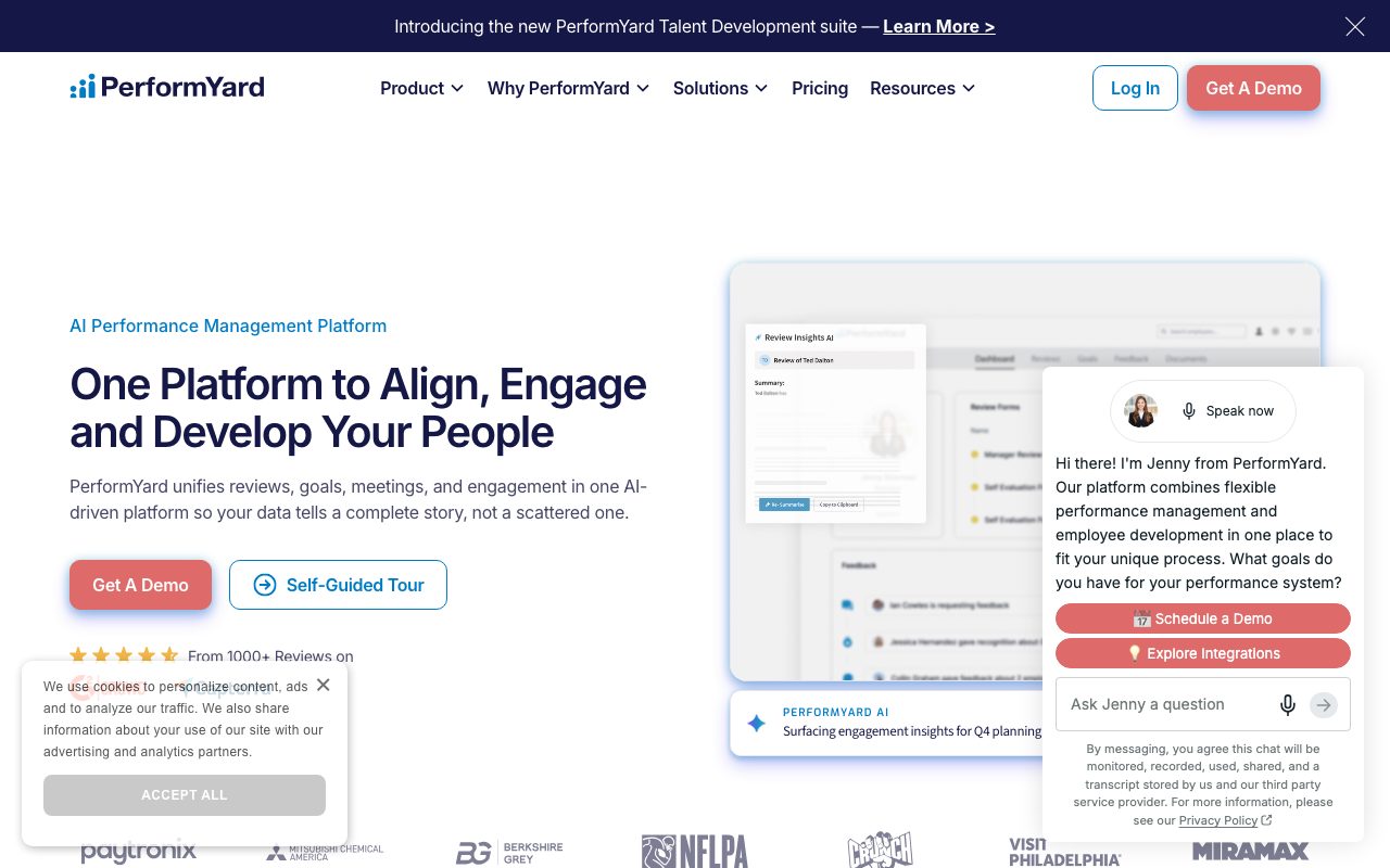 PerformYard website