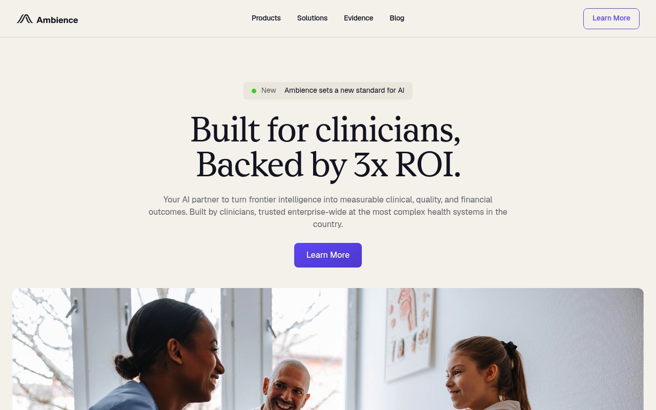 Ambience Healthcare website