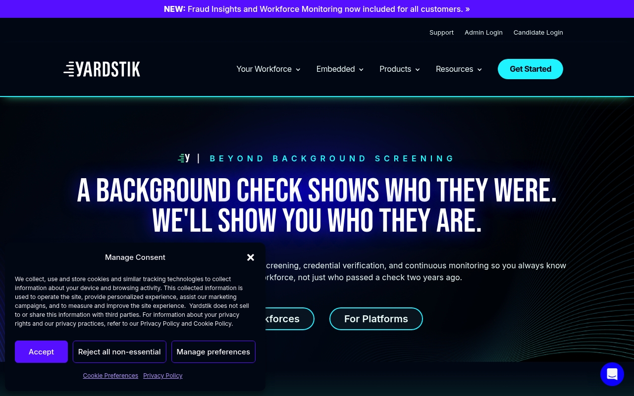 Yardstik website