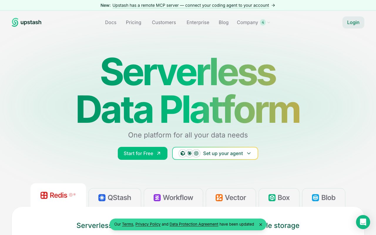 Upstash website