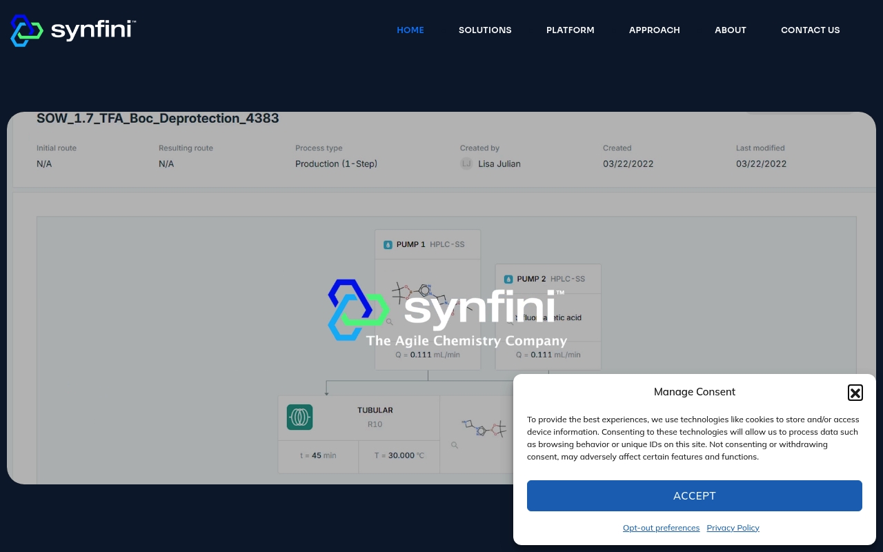 Synfini website