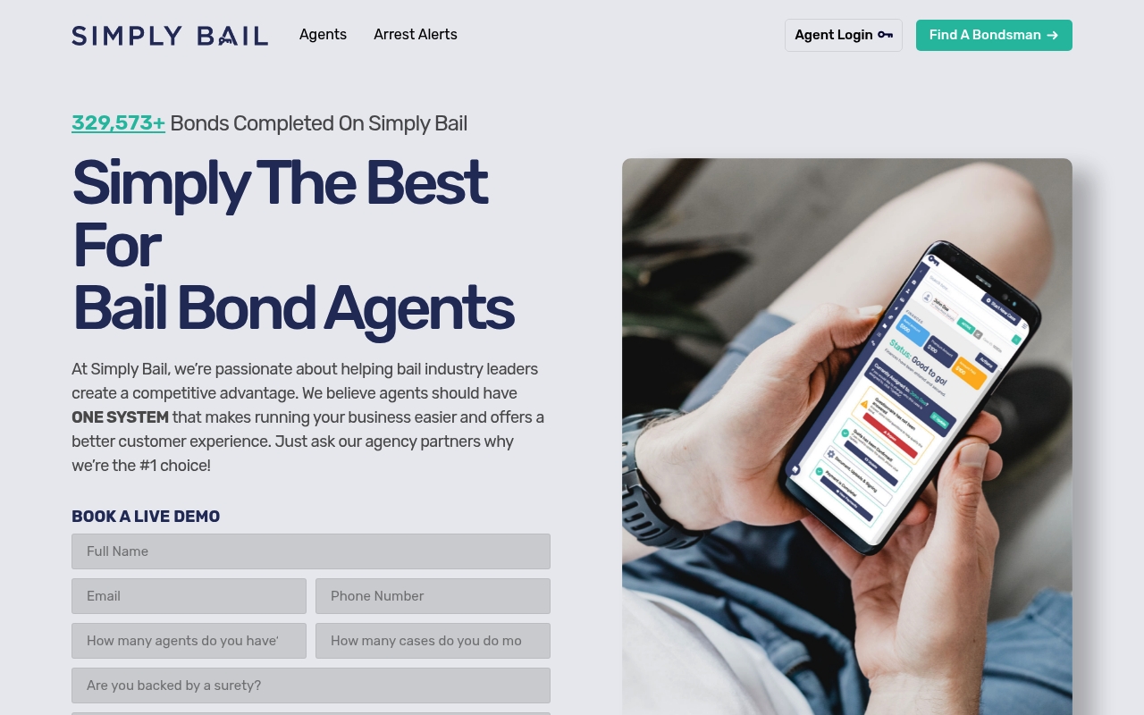 Simply Bail website