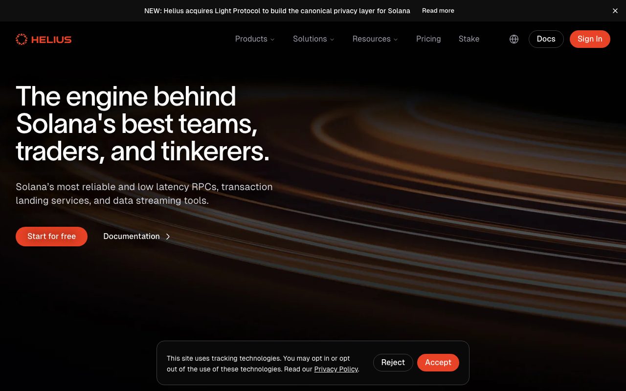 Helius website