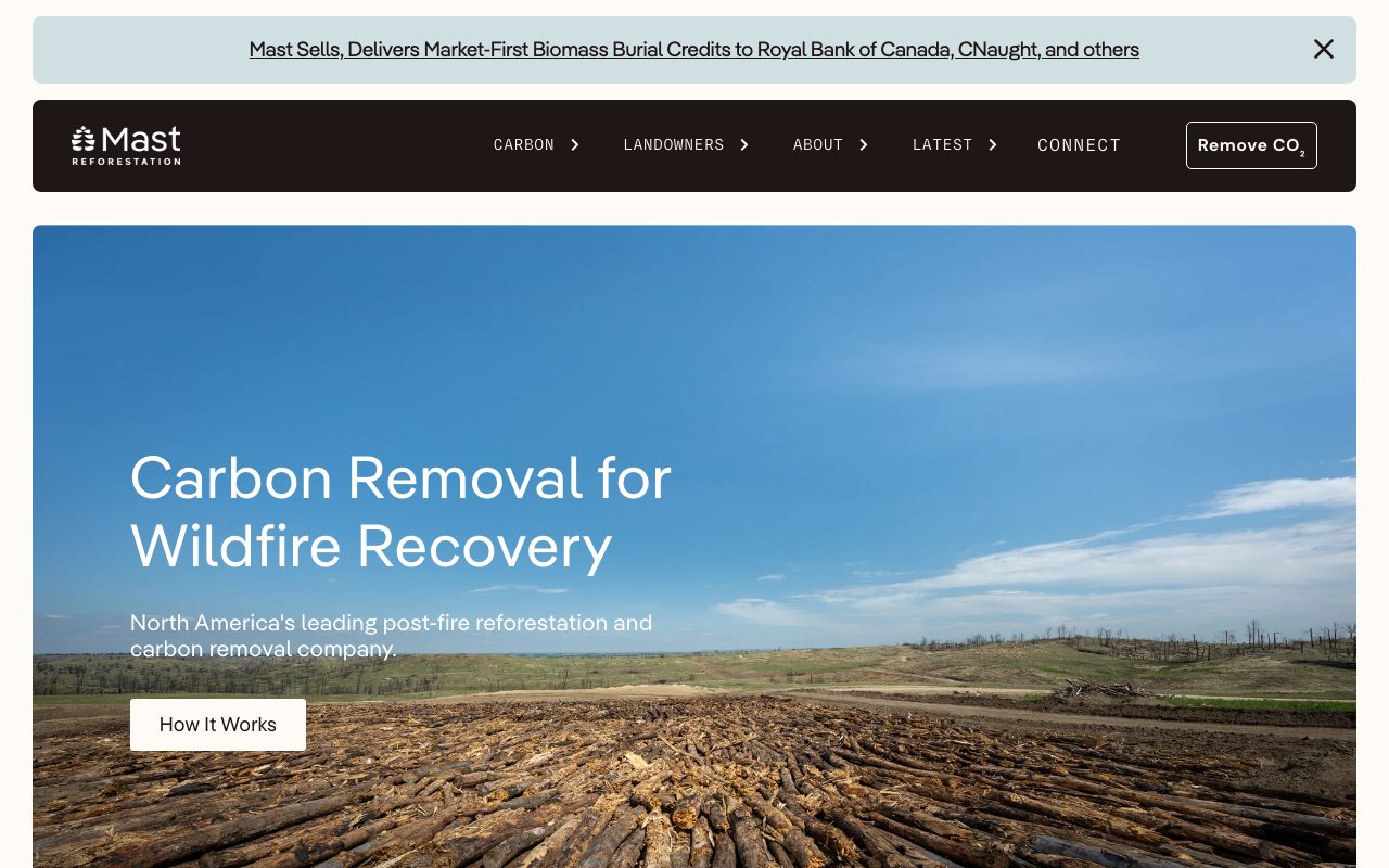 Mast Reforestation website