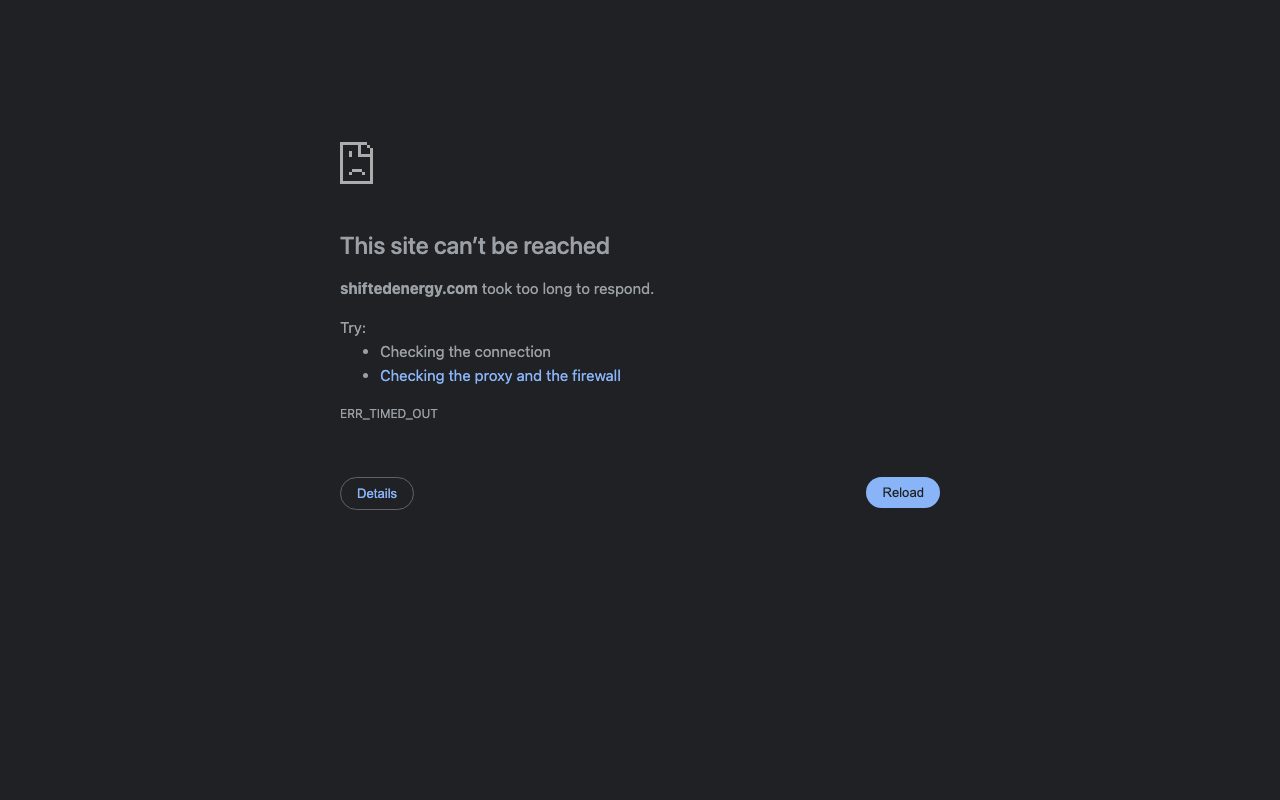 Shifted Energy website