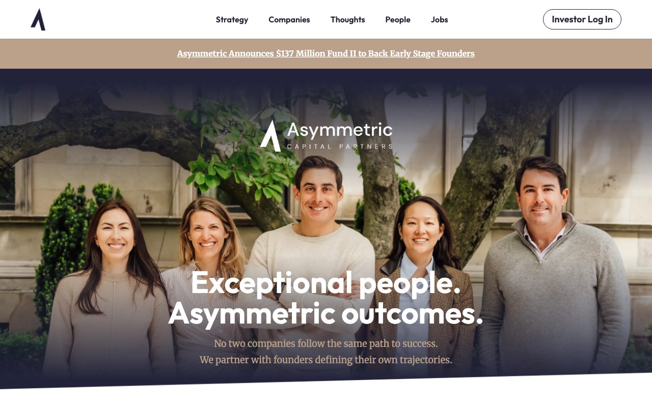 Asymmetric Capital Partners website