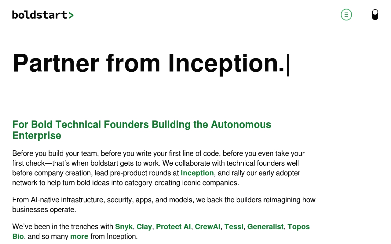 Boldstart Ventures website