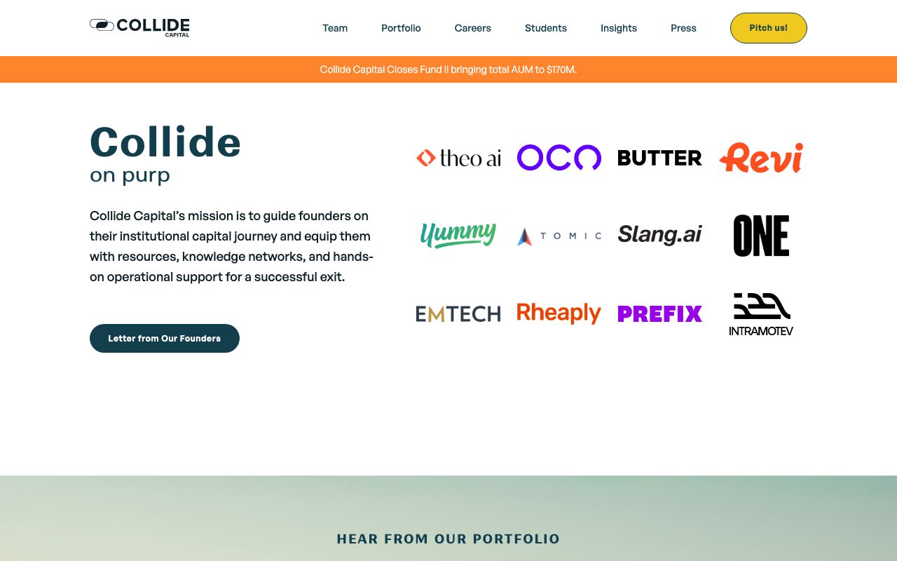 Collide Capital website