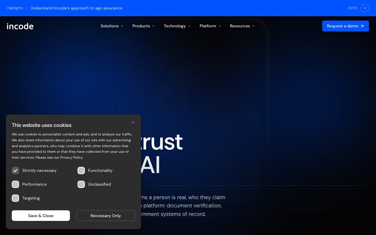 Incode Technologies website