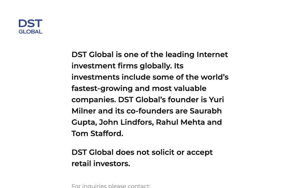 DST Global website