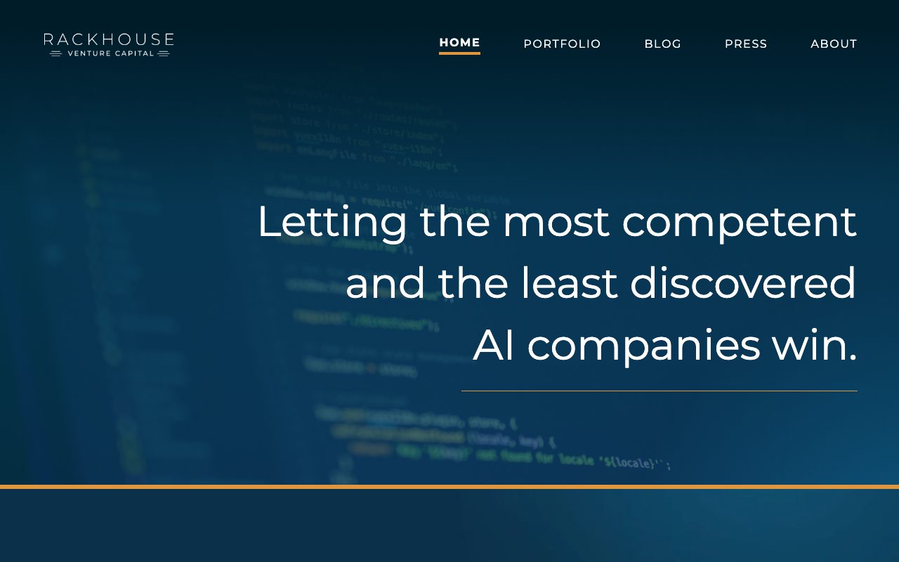 Rackhouse Venture Capital website