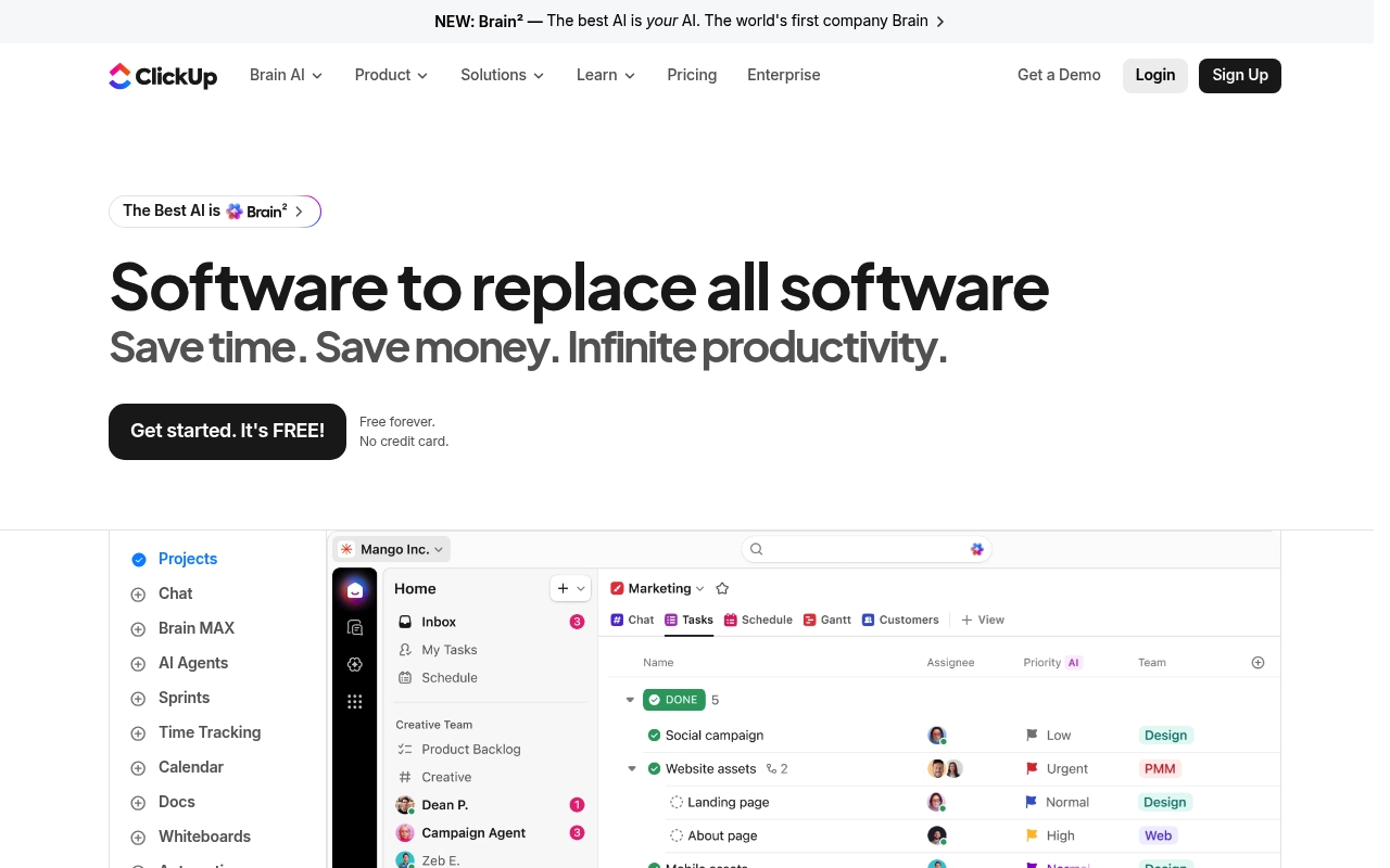 ClickUp website