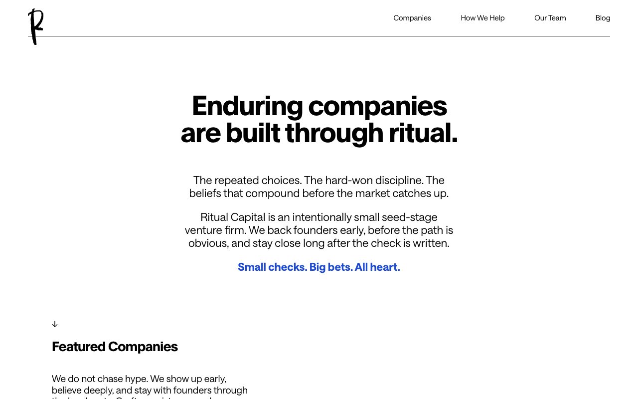 Ritual Capital website