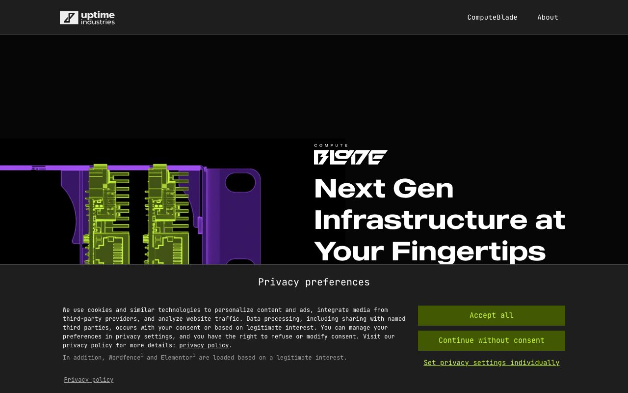 Uptime Industries website