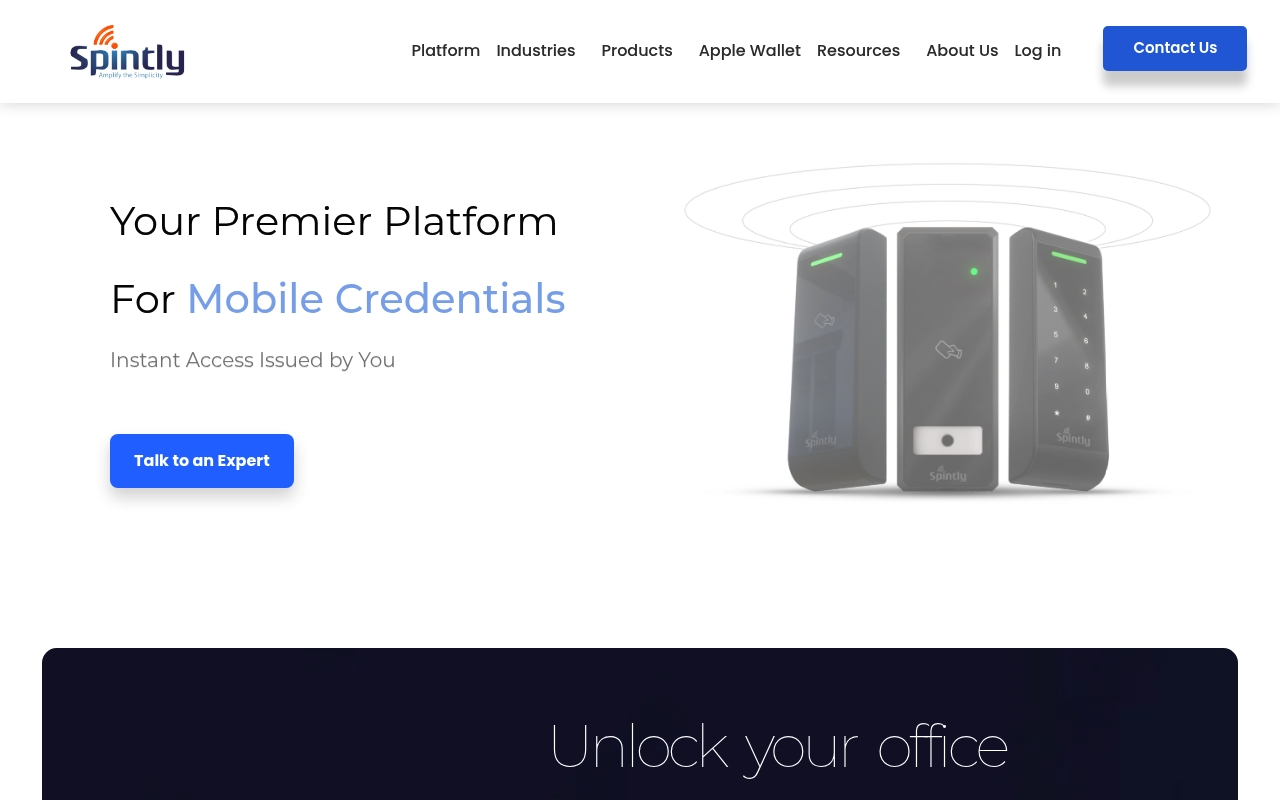 Spintly website