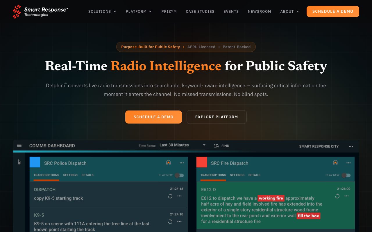Smart Response Technologies website