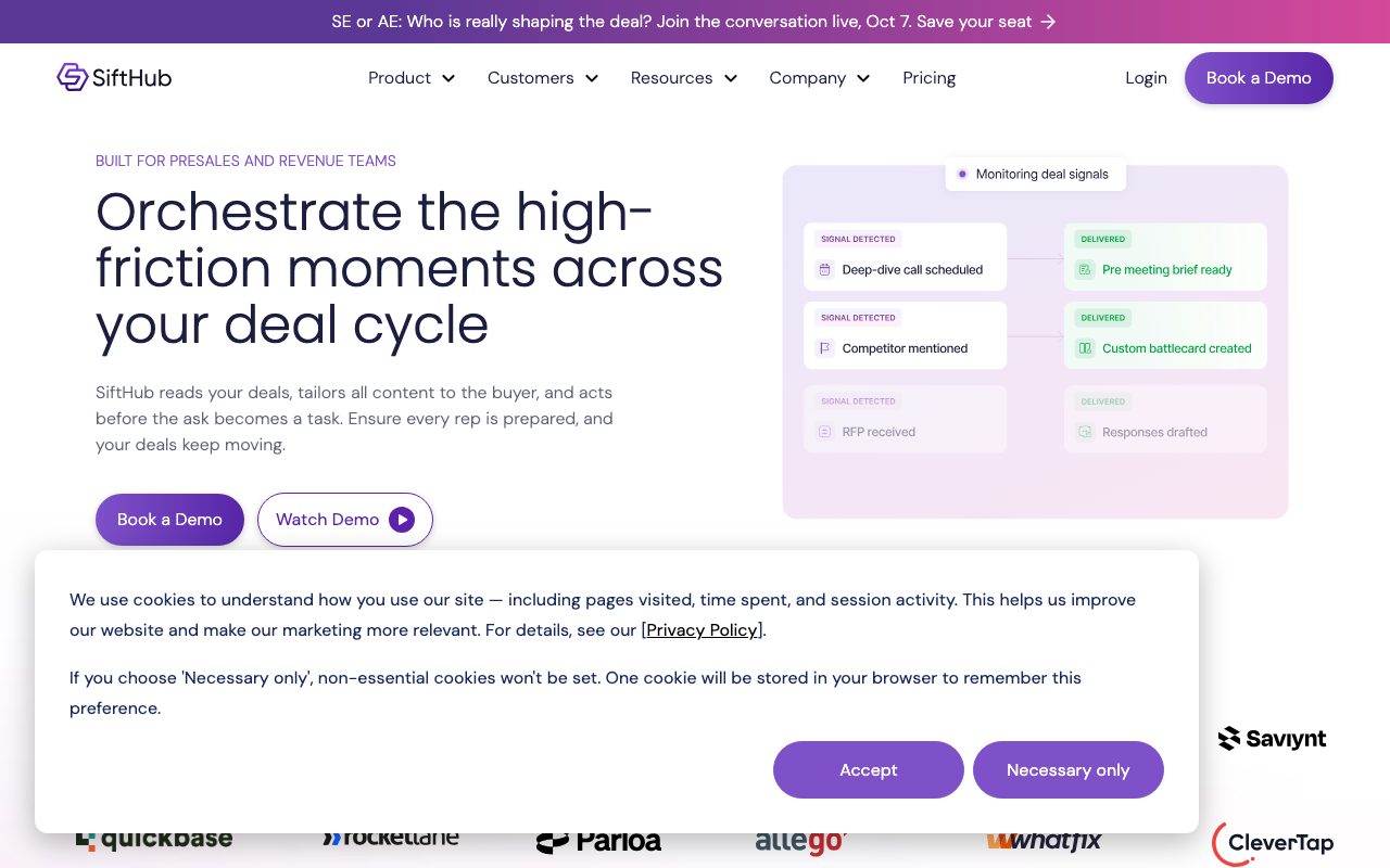 SiftHub website