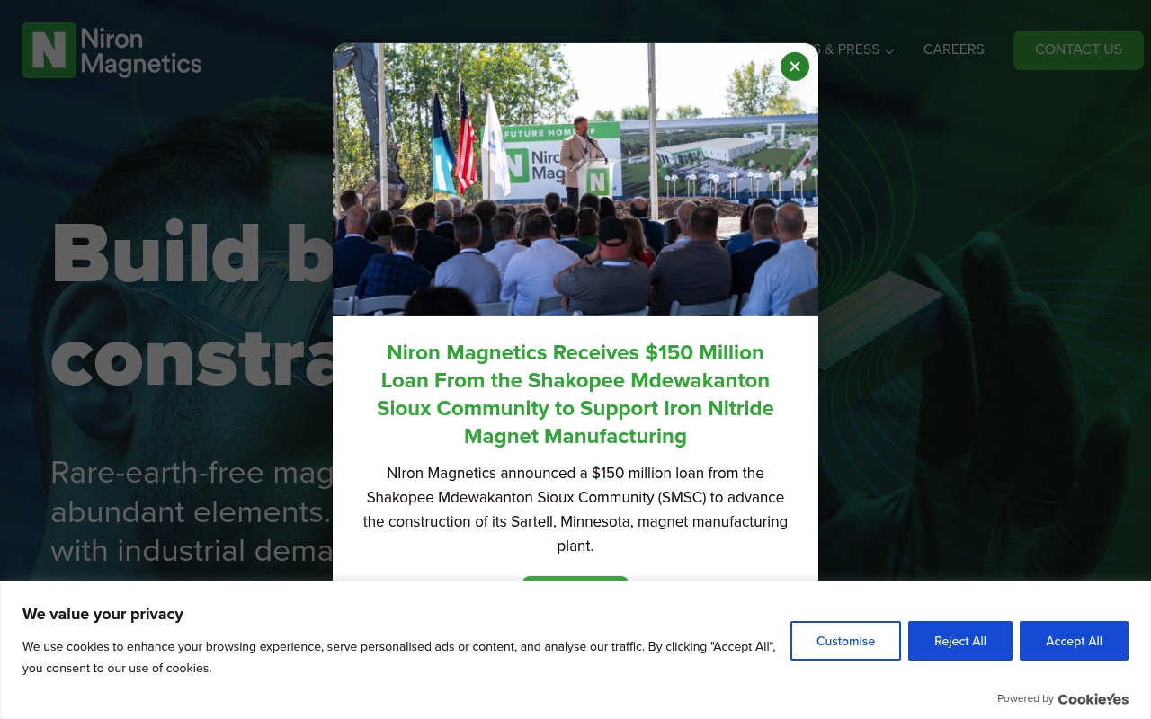 Niron Magnetics website
